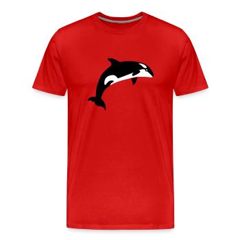 Wal - Männer Premium Bio T-Shirt - Rot - Vorne - Damien (186cm)