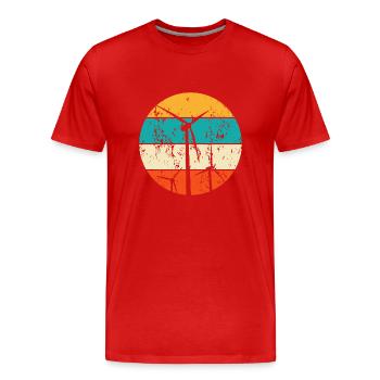 Erneuerbare Energien Windenergie Windkraft - Männer Premium Bio T-Shirt - Rot - Vorne - Damien (186cm)