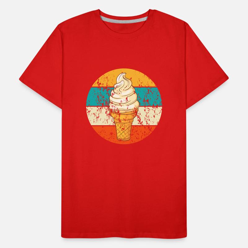 Vintage Retro Eistüte Softeis Männer Premium Bio T-Shirt