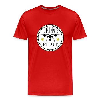 Drohnen Pilot - Drohnenflieger 1 mit Sternchen - Männer Premium Bio T-Shirt - Rot - Vorne - Damien (186cm)