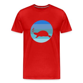 Tortue de mer Créature marine Tortue rétro - T-shirt bio Premium Homme - rouge - Devant - Damien (186cm)