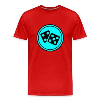 Dice Casino Circle - Men's Premium Organic T-Shirt - red - Front - Damien (186cm)