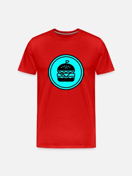 Burger Icon Circle - Men's Premium Organic T-Shirt - red