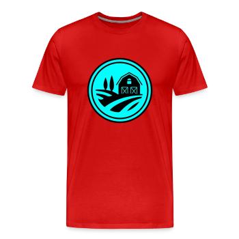 Cercle de récolte à la ferme - T-shirt bio Premium Homme - rouge - Devant - Damien (186cm)
