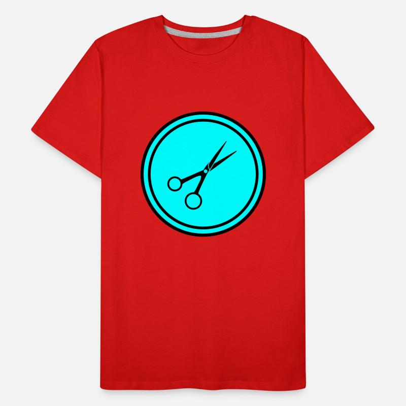 Ciseaux Barbier Cercle T-shirt bio Premium Homme