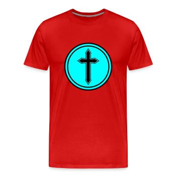 cercle croisé - T-shirt bio Premium Homme - rouge - Devant - Damien (186cm)