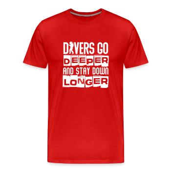 Les plongeurs vont plus loin et restent plus longtemps - T-shirt bio Premium Homme - rouge - Devant - Damien (186cm)