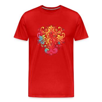 Glowing Roots - Men's Premium Organic T-Shirt - red - Front - Damien (186cm)