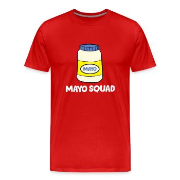 Mayonnaise - Mayo Squad - T-shirt bio Premium Homme - rouge - Devant - Damien (186cm)