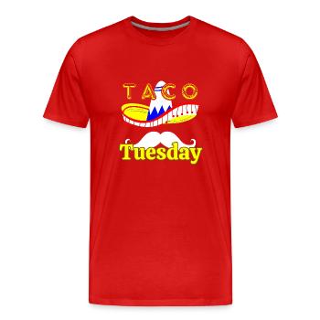 Taco Tuesday t shirt - Men's Premium Organic T-Shirt - red - Front - Damien (186cm)