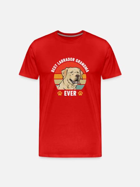Yellow Labrador Retriever - Men's Premium Organic T-Shirt - red