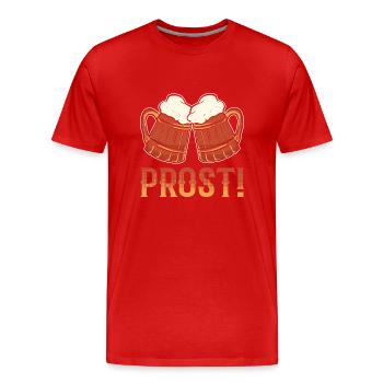 Brezel Prost - Männer Premium Bio T-Shirt - Rot - Vorne - Damien (186cm)