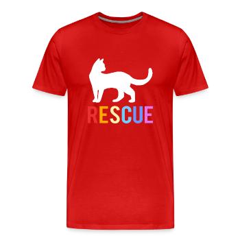 Cat Rescue Animal Rights Animal Rescue Animal Shelter - Men's Premium Organic T-Shirt - red - Front - Damien (186cm)