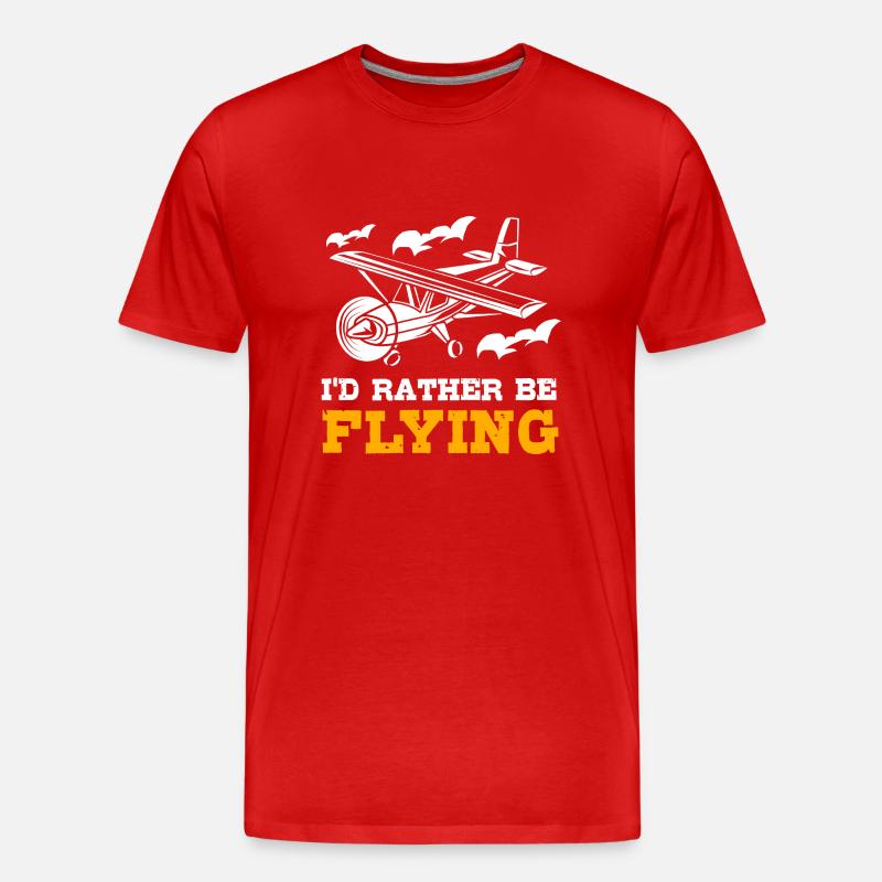 Pilot Flugzeug - Männer Premium Bio T-Shirt - Rot