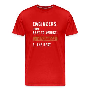 Maschinenbau Ingenieur - Männer Premium Bio T-Shirt - Rot - Vorne - Damien (186cm)