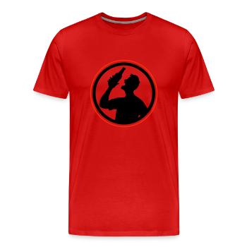 Bottle of Beer Drinking Party - Men's Premium Organic T-Shirt - red - Front - Damien (186cm)