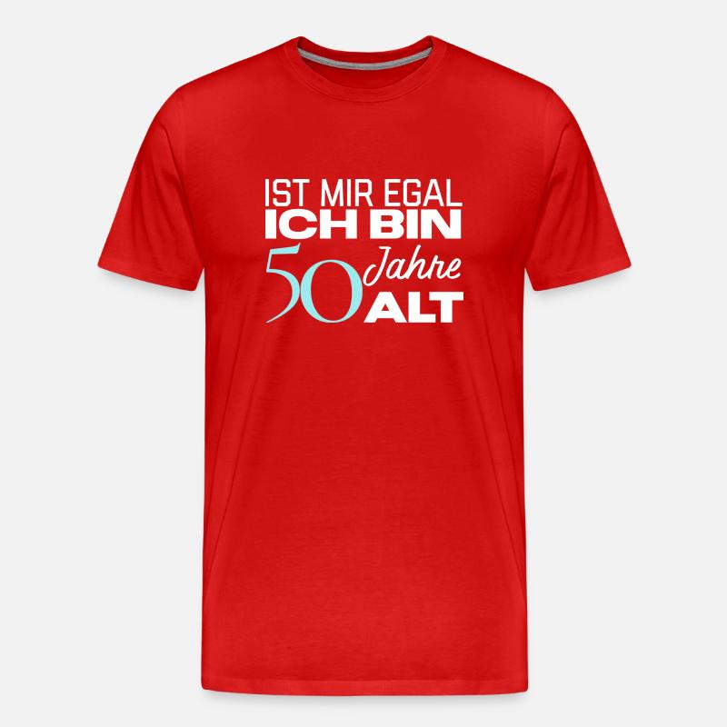 Ich bin 50 Jahre Alt - Männer Premium Bio T-Shirt - Rot