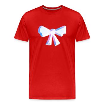 schleife symbol fliege glitzer rosa - Männer Premium Bio T-Shirt - Rot - Vorne - Damien (186cm)