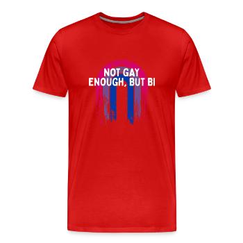 Pas assez gay mais bisexuel LGBTQ Bi Pride - T-shirt bio Premium Homme - rouge - Devant - Damien (186cm)