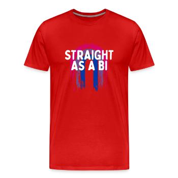 Hétéro comme un bisexuel Dictons Bi Pride Citations - T-shirt bio Premium Homme - rouge - Devant - Damien (186cm)