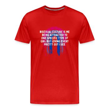 Bisexuel est attiré Bi LGBTQ Bi Bi Pride - T-shirt bio Premium Homme - rouge - Devant - Damien (186cm)