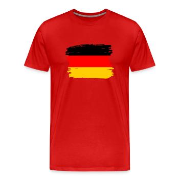 Drapeau de l’Allemagne Drapeau allemand Utilisé Look Homeland - T-shirt bio Premium Homme - rouge - Devant - Damien (186cm)