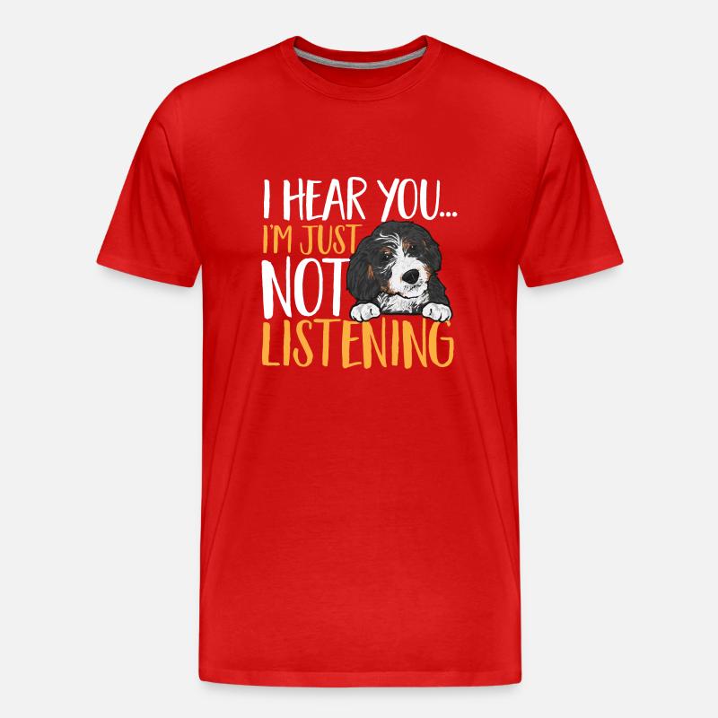 Bernedoodle Hund - Männer Premium Bio T-Shirt - Rot