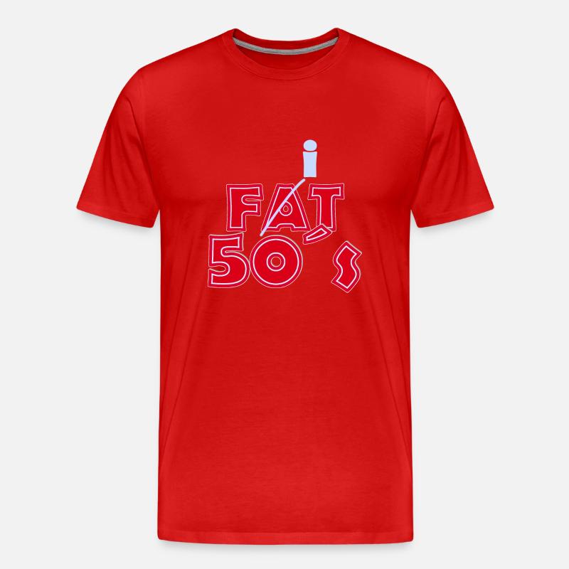 fat 50s red lightblue - Männer Premium Bio T-Shirt - Rot
