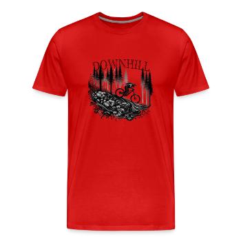 Fahrrad Mountainbike Downhill - Männer Premium Bio T-Shirt - Rot - Vorne - Damien (186cm)