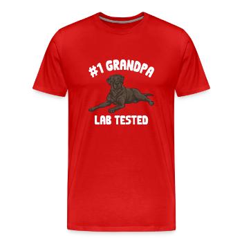 Schoko Brauner Labrador Retriever Hund - Männer Premium Bio T-Shirt - Rot - Vorne - Damien (186cm)