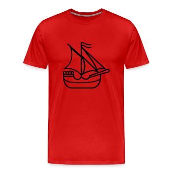 Bateau pirate - T-shirt bio Premium Homme - rouge - Devant - Damien (186cm)