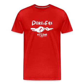 Team père et fils - T-shirt bio Premium Homme - rouge - Devant - Damien (186cm)
