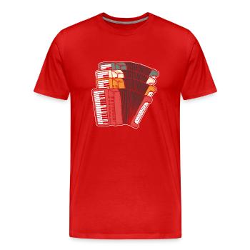 Accordion - Men's Premium Organic T-Shirt - red - Front - Damien (186cm)