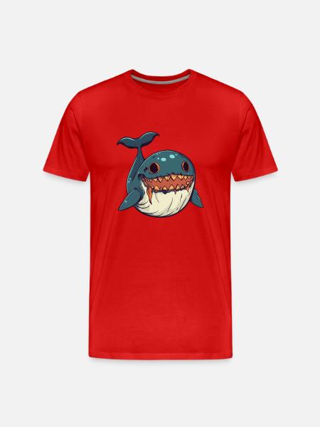 Wal Halloween Zombie - Männer Premium Bio T-Shirt - Rot