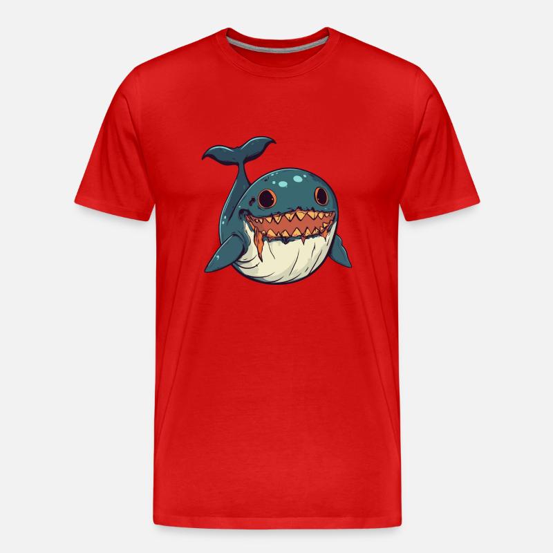 Wal Halloween Zombie - Männer Premium Bio T-Shirt - Rot