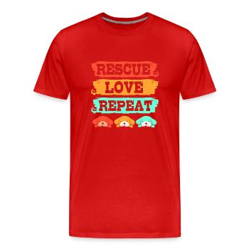 Dog Rescue Animal Rights Animal Rescue Animal Shelter - Men's Premium Organic T-Shirt - red - Front - Damien (186cm)