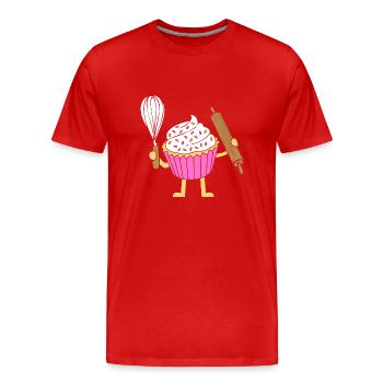 Gâteau Tartelette Décoration Gâteau - T-shirt bio Premium Homme - rouge - Devant - Damien (186cm)