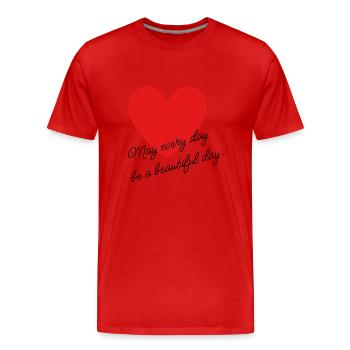 Heart shape - Men's Premium Organic T-Shirt - red - Front - Damien (186cm)