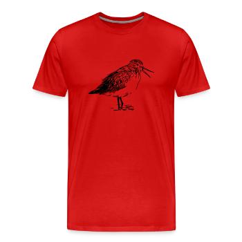 Flussuferläufer Vogel - Männer Premium Bio T-Shirt - Rot - Vorne - Damien (186cm)