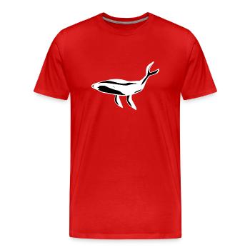 Whale Animal Marine Animal Ecosystem Symbol - Men's Premium Organic T-Shirt - red - Front - Damien (186cm)