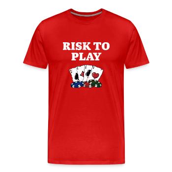 Risque de jouer au poker Gambling Poker Player - T-shirt bio Premium Homme - rouge - Devant - Damien (186cm)