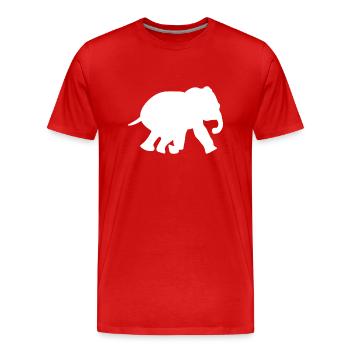 Elefant Symbol Tier - Männer Premium Bio T-Shirt - Rot - Vorne - Damien (186cm)