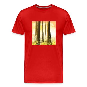 Automne - T-shirt bio Premium Homme - rouge - Devant - Damien (186cm)