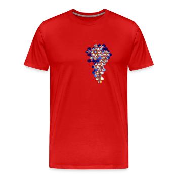 Fractale en nid d’abeille - T-shirt bio Premium Homme - rouge - Devant - Damien (186cm)