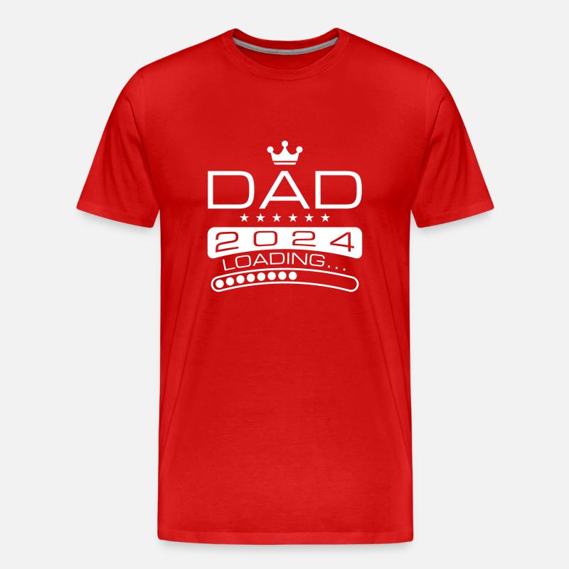 Dad 2024 Loading Papa - Männer Premium Bio T-Shirt - Rot