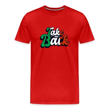 Italy Flag Homesickness Italian Flag Distressed Look - Men's Premium Organic T-Shirt - red - Front - Damien (186cm)