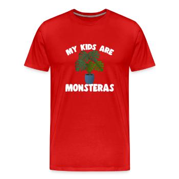 Monstera Deliciosa Albo Botanical Houseplant - Men's Premium Organic T-Shirt - red - Front - Damien (186cm)