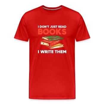 Author - Men's Premium Organic T-Shirt - red - Front - Damien (186cm)