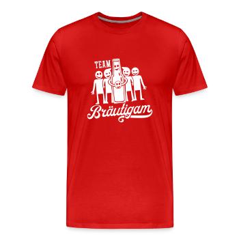Fête du marié de mariage - T-shirt bio Premium Homme - rouge - Devant - Damien (186cm)
