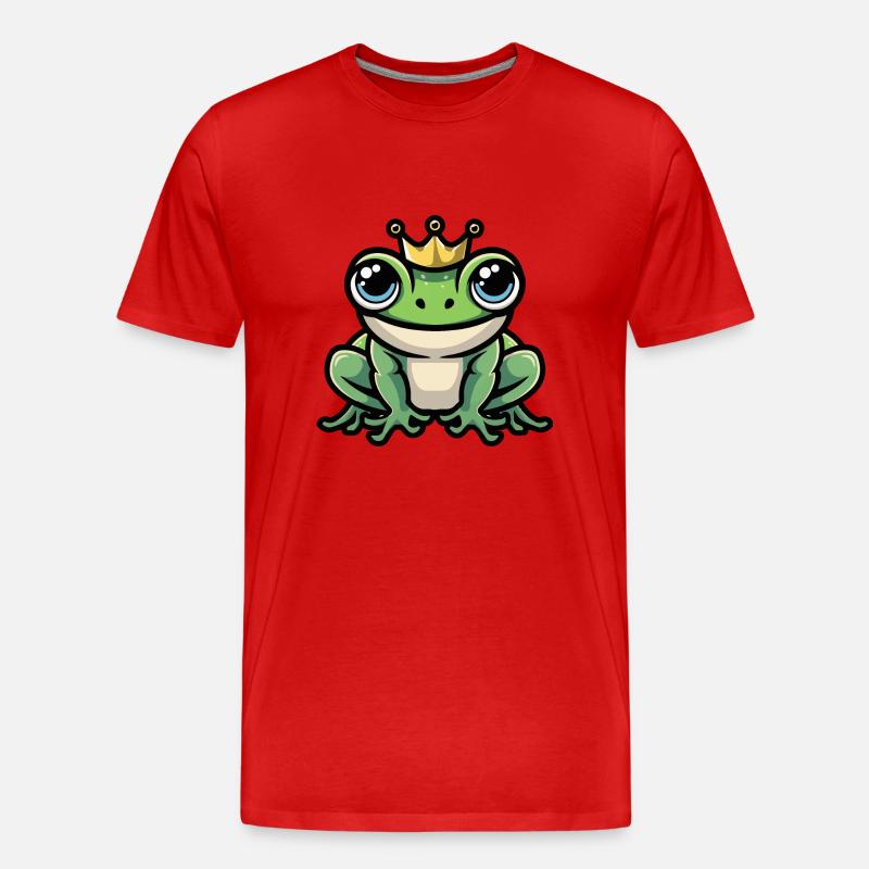 Frosch Krone - Männer Premium Bio T-Shirt - Rot